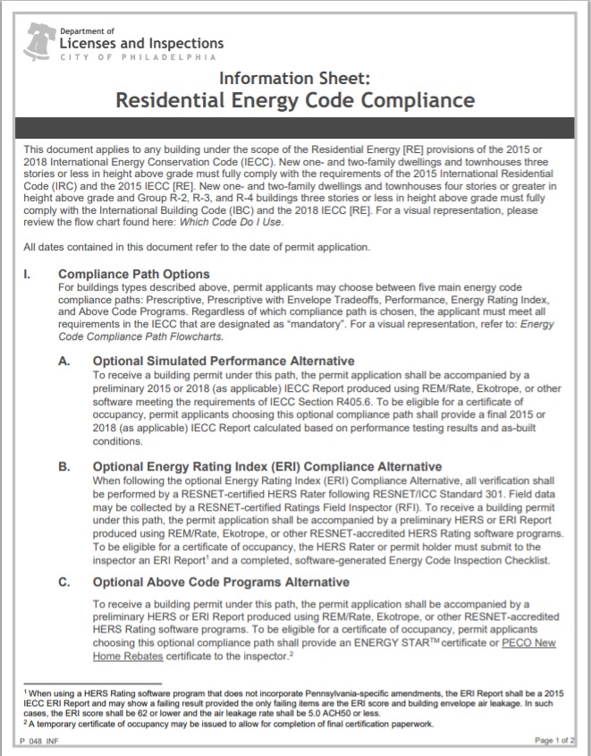 Residential Energy Code Compliance